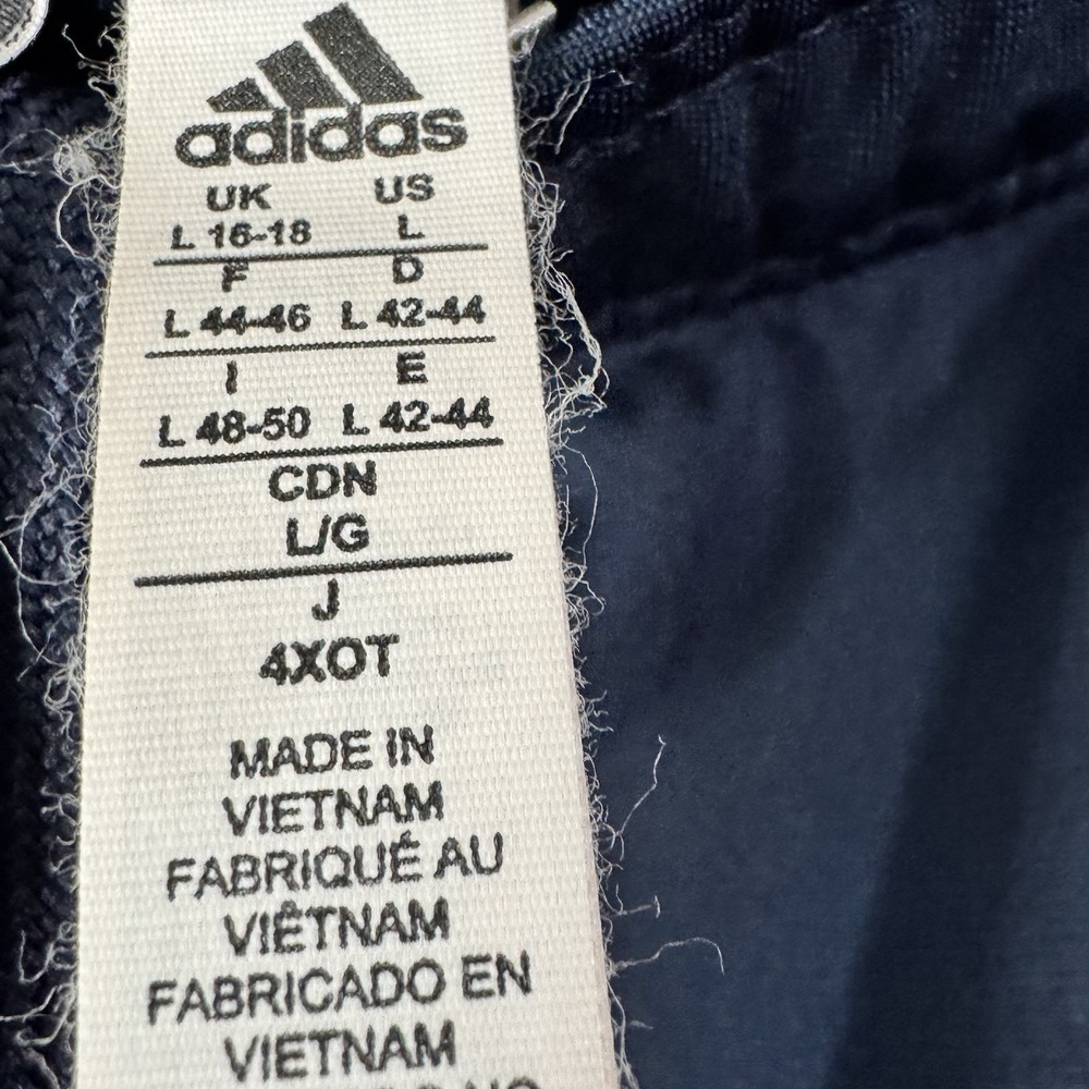 Adidas Sweatpants Men‎ L Navy Blue Jogger Track Stripes Stretch Pockets Athletic - Picture 3 of 9